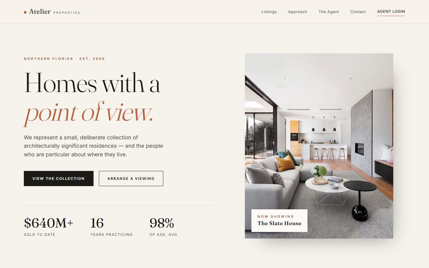 Atelier — Elena Marsh real estate homepage