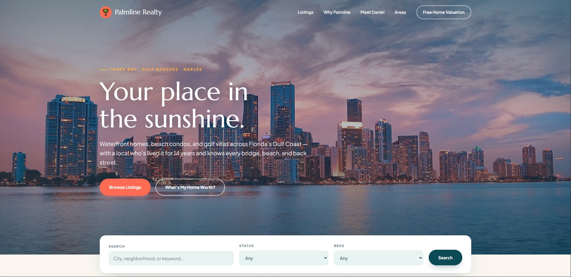 Palmline Realty website