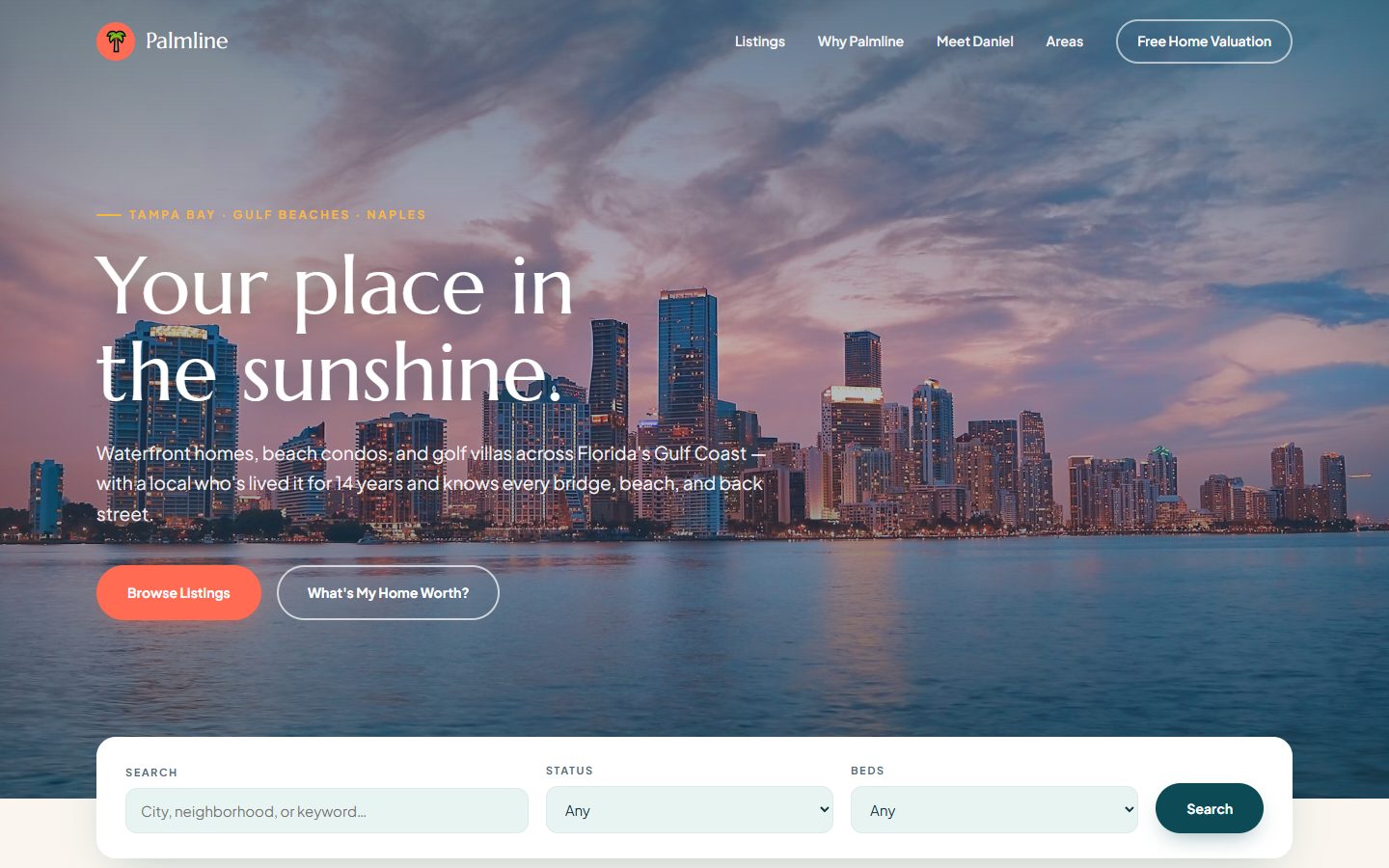 Palmline — Daniel Reyes real estate homepage