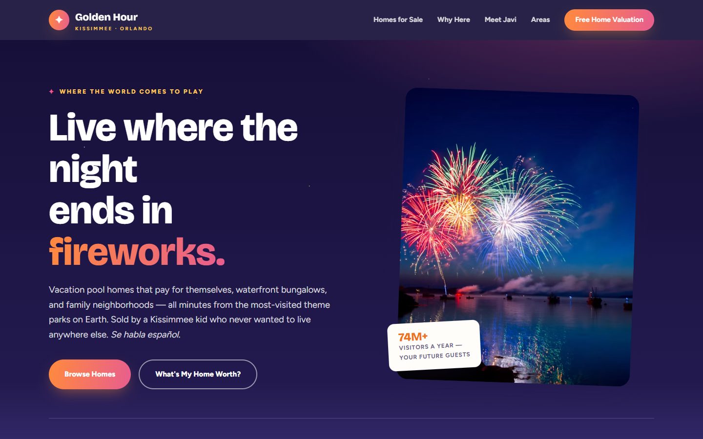 Golden Hour — Javi Morales real estate homepage