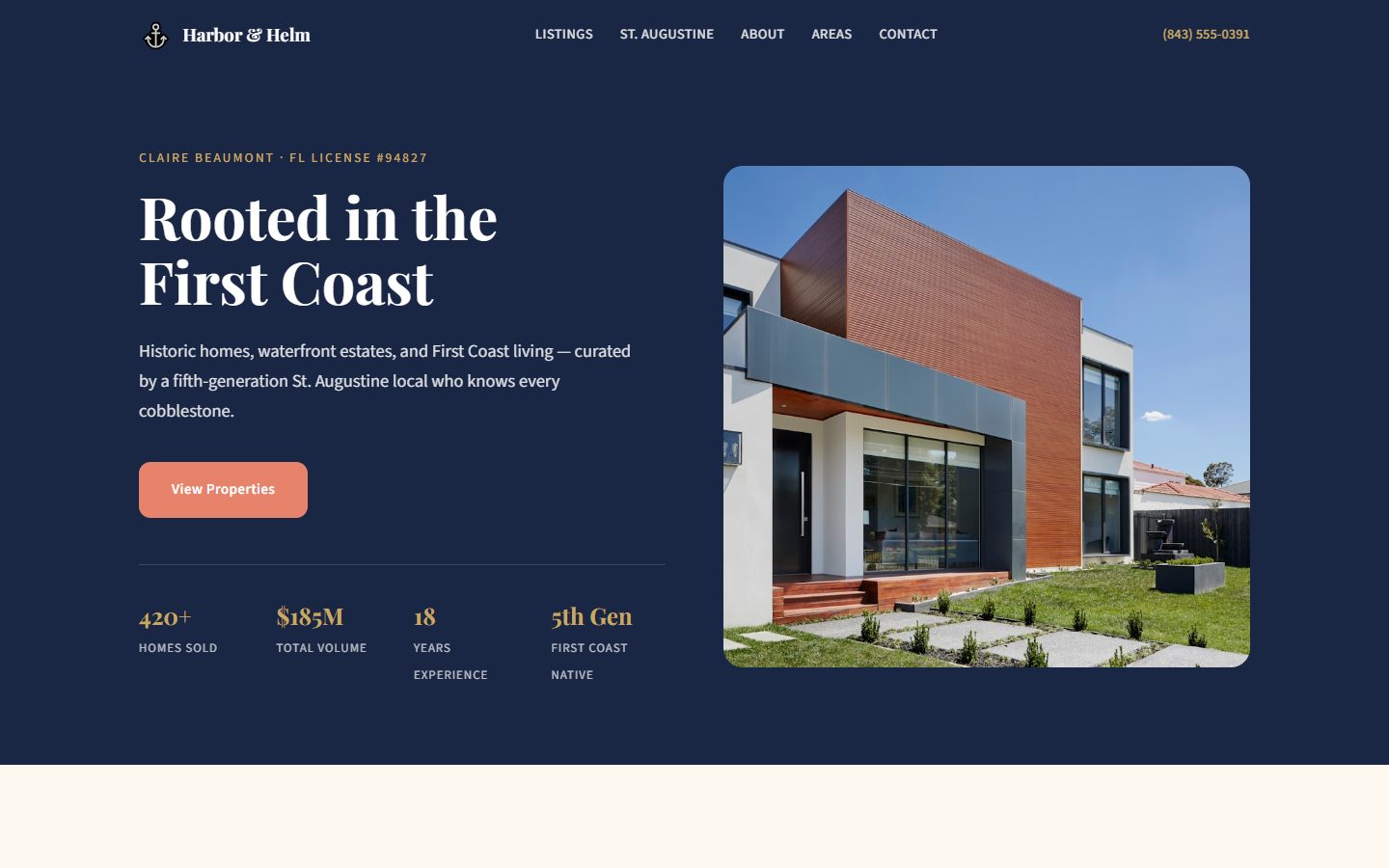 Harbor & Helm — Claire Beaumont real estate homepage