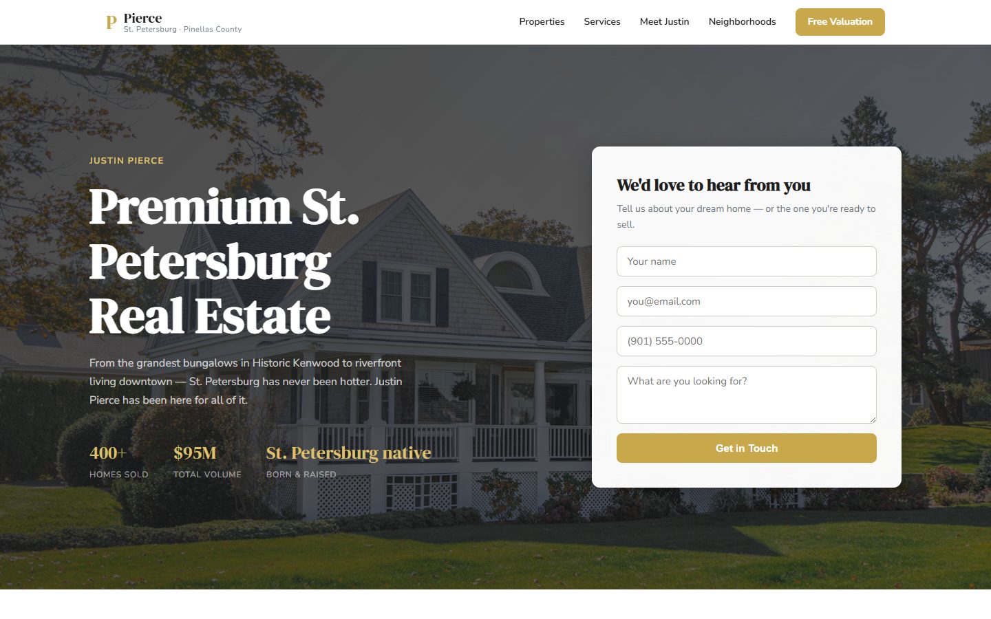 Pierce — Justin Pierce real estate homepage