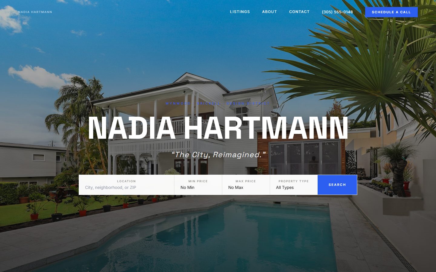 Foundry — Nadia Hartmann Miami real estate homepage